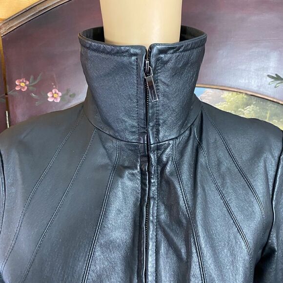 East 5th Black Leather Jacket Small - Picture 6 of 9